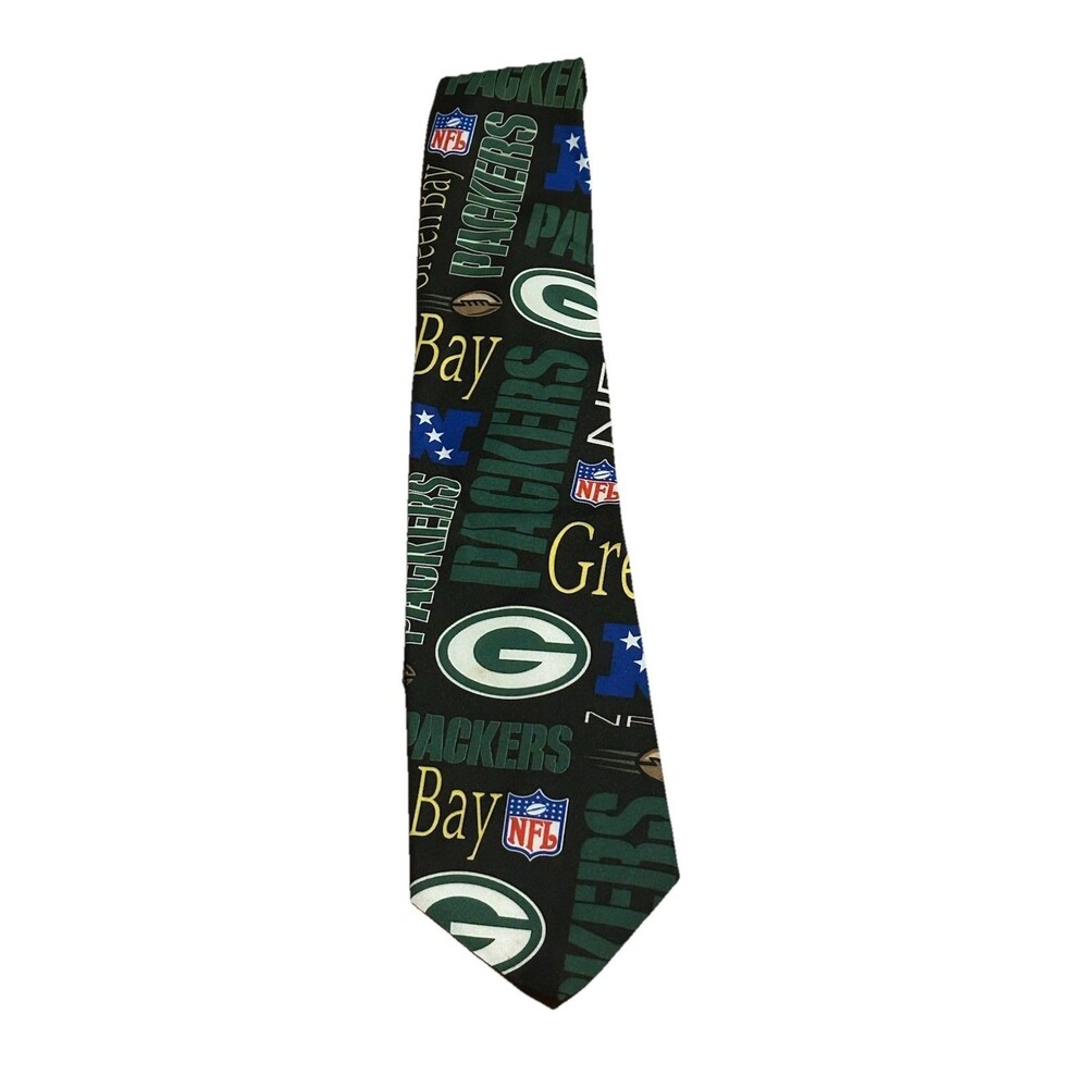 Vintage 1996 Men's Ralph Marlin Green Bay Packers NFL Tie 58 Inches